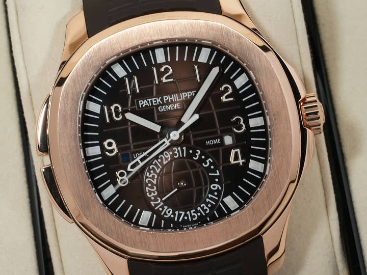 パテックフィリップ アクアノート Ref.5164R-001 ローズゴールド ブラウン エンボス文字盤