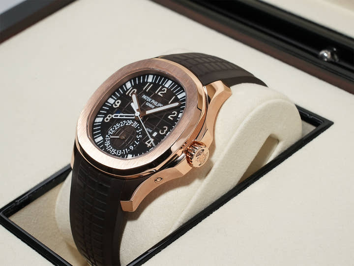 パテックフィリップ アクアノート Ref.5164R-001 ローズゴールド ブラウン エンボス文字盤