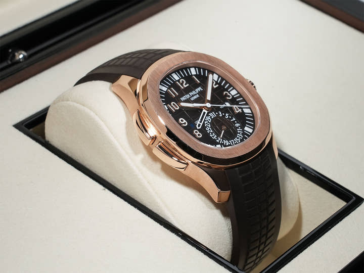 パテックフィリップ アクアノート Ref.5164R-001 ローズゴールド ブラウン エンボス文字盤