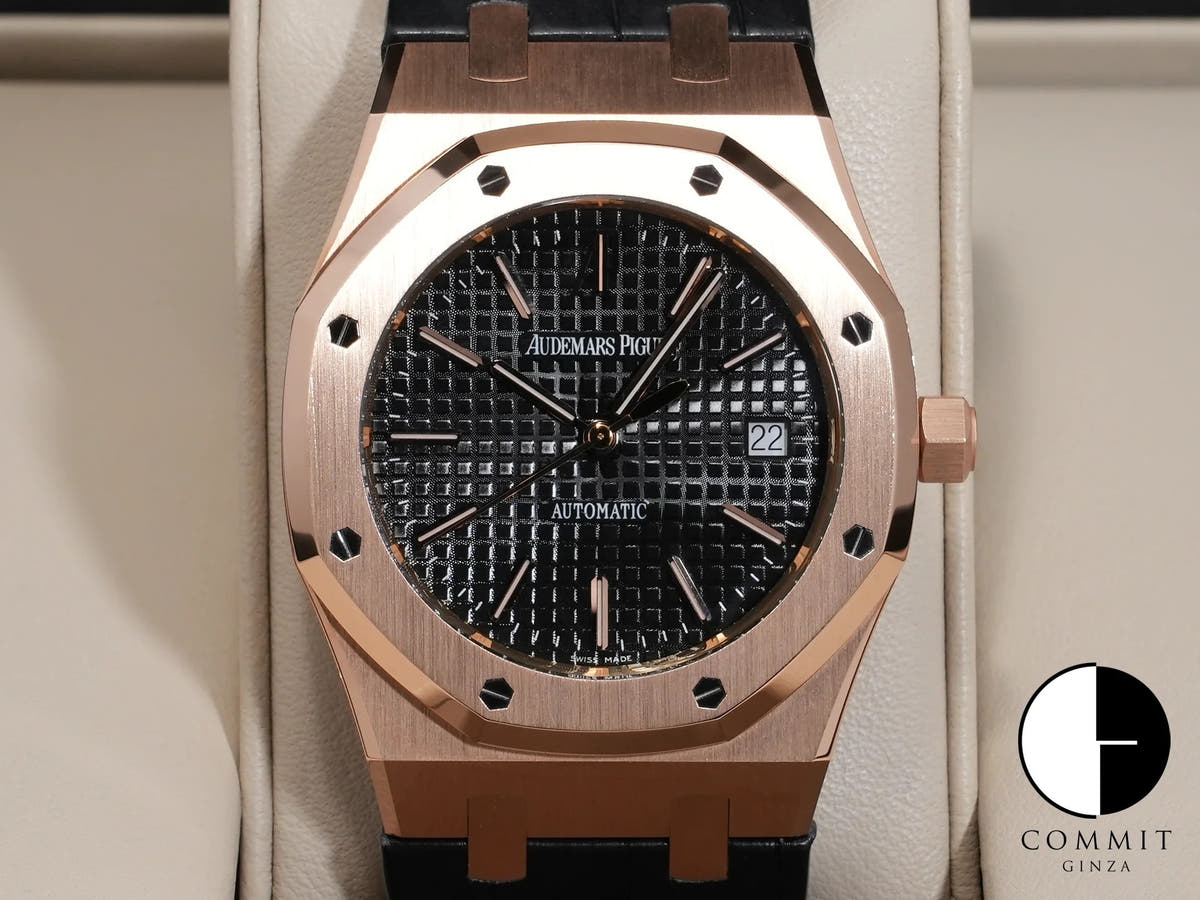 オーデマピゲ ロイヤルオーク Ref.15300OR.OO.D002CR.01 ピンクゴールド ブラック文字盤