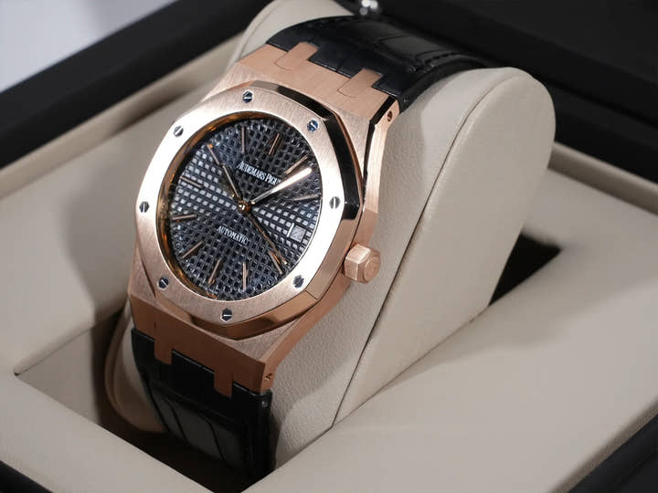 オーデマピゲ ロイヤルオーク Ref.15300OR.OO.D002CR.01 ピンクゴールド ブラック文字盤