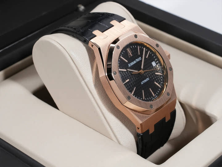 オーデマピゲ ロイヤルオーク Ref.15300OR.OO.D002CR.01 ピンクゴールド ブラック文字盤