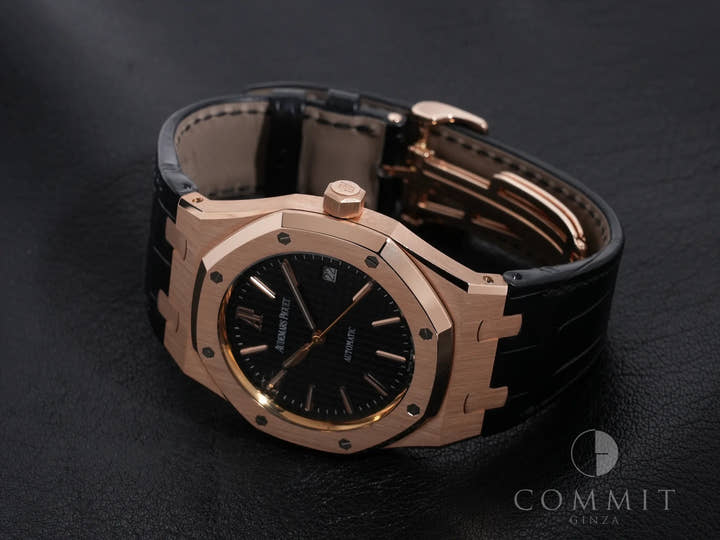 オーデマピゲ ロイヤルオーク Ref.15300OR.OO.D002CR.01 ピンクゴールド ブラック文字盤