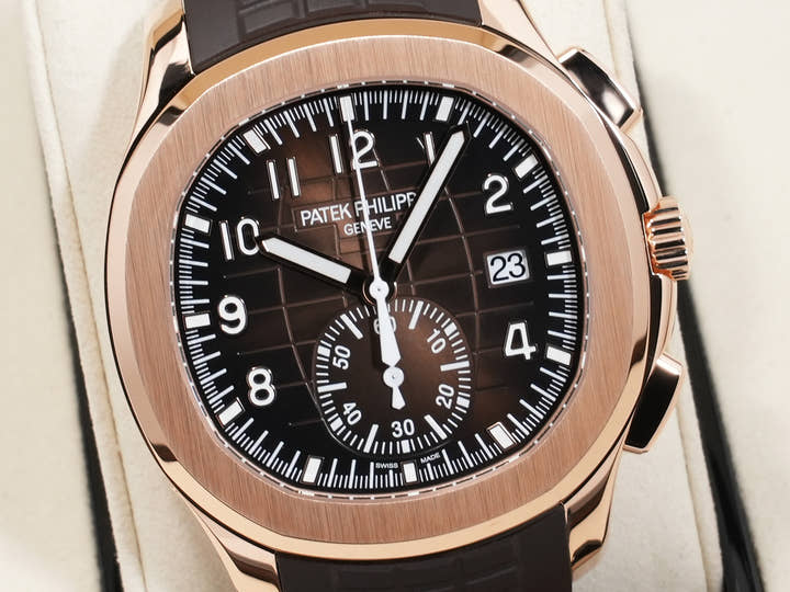 パテックフィリップ アクアノート クロノグラフ Ref.5968R-001 ローズゴールド ブラウン ソレイユ文字盤