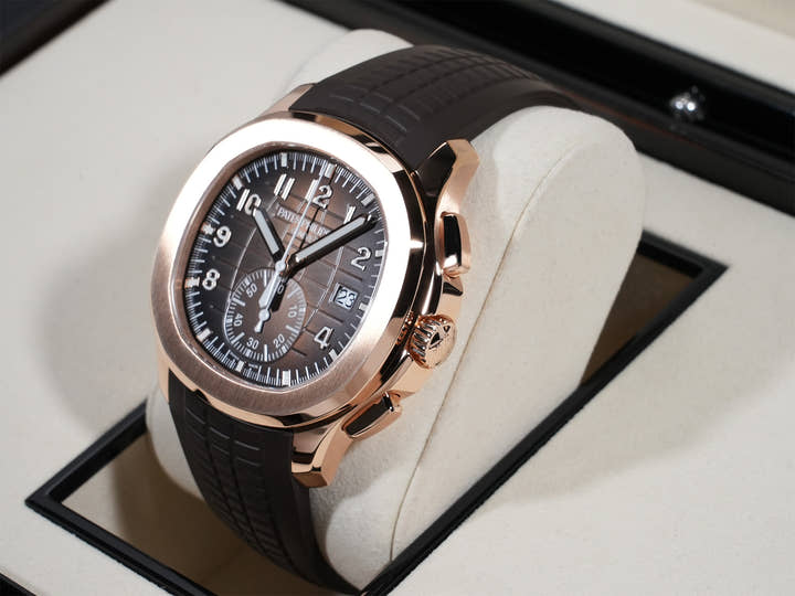 パテックフィリップ アクアノート クロノグラフ Ref.5968R-001 ローズゴールド ブラウン ソレイユ文字盤