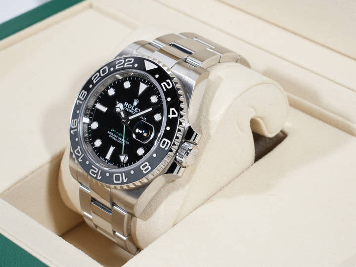 Rolex GMT Master II Ref.126710GRNR SS Black Dial Oyster Bracelet Unused bbvahg58