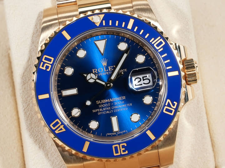 ロレックス サブマリーナー デイト Ref.116618LB イエローゴールド ブルー文字盤