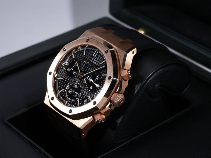 オーデマピゲ ロイヤルオーク クロノグラフ 50周年記念 Ref.26240OR.OO.D002CR.01 ピンクゴールド ブラック文字盤