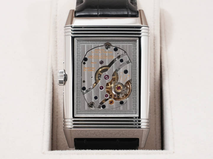 ジャガールクルト グランドレベルソ カレンダー Ref.Q3758420 SS シルバー文字盤 美品 fktks9np