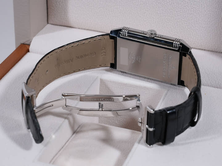 ジャガールクルト グランドレベルソ カレンダー Ref.Q3758420 SS シルバー文字盤 美品 fktks9np