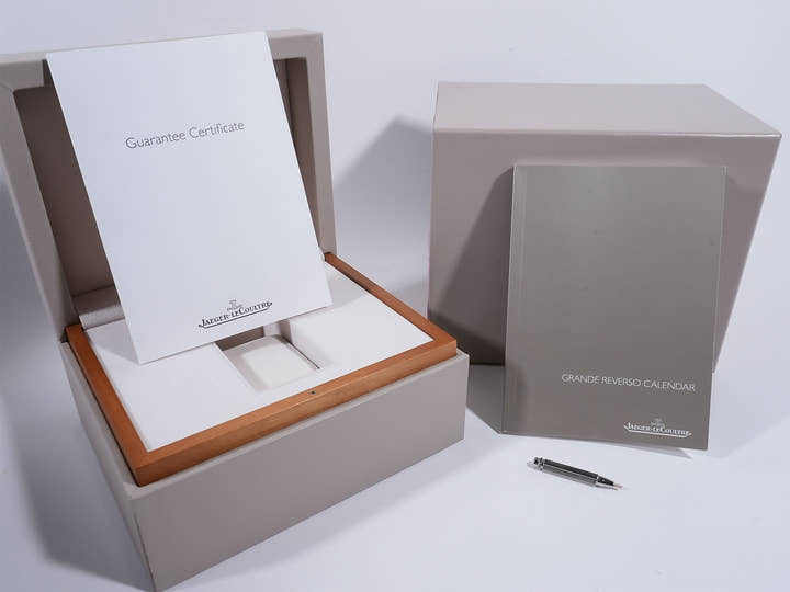 ジャガールクルト グランドレベルソ カレンダー Ref.Q3758420 SS シルバー文字盤 美品 fktks9np