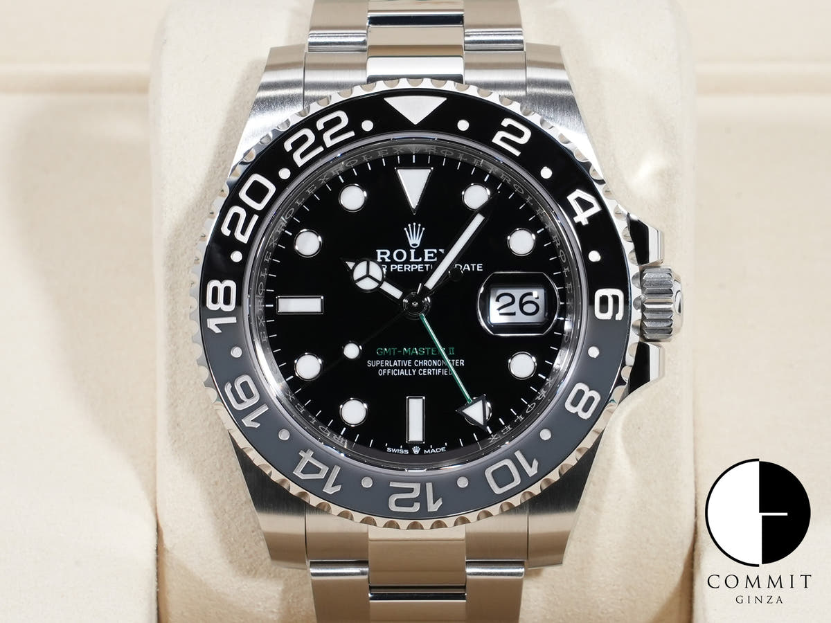 Rolex GMT Master II Ref.126710GRNR SS Black Dial Oyster Bracelet Unused h49jb68f