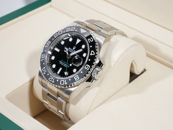 Rolex GMT Master II Ref.126710GRNR SS Black Dial Oyster Bracelet Unused h49jb68f