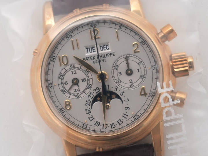 パテックフィリップ パーペチュアルカレンダー スプリットセコンド クロノグラフ Ref.5004J-012 イエローゴールド シルバー文字盤