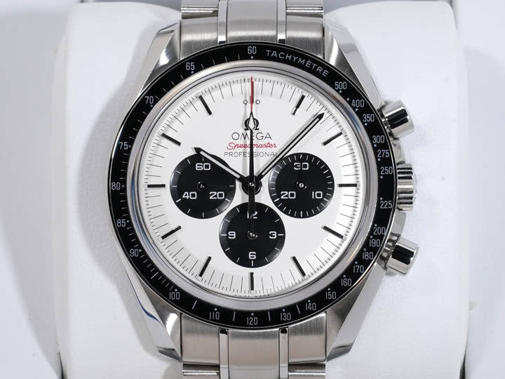 オメガ スピードマスター 記念モデル クロノグラフ 42MM  東京2020リミテッドエディション Ref.522.30.42.30.04.001 SS シルバー文字盤 美中古 aua2x4pu
