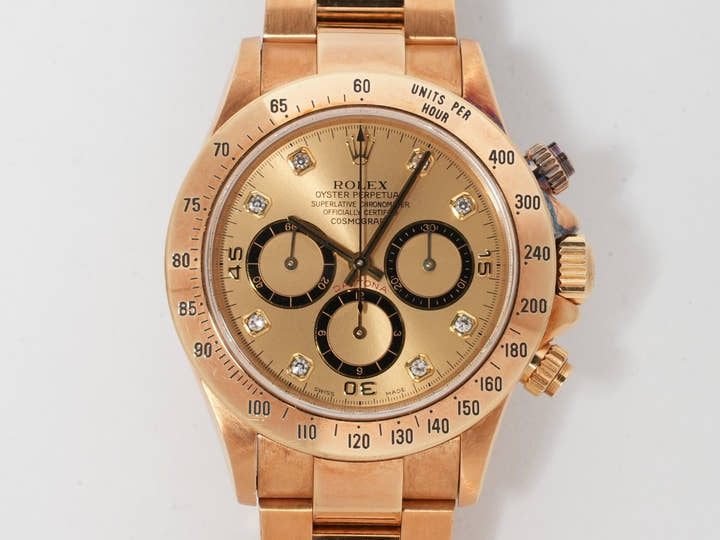 ロレックス デイトナ エルプリメロ Ref.16528G イエローゴールド シャンパンx8Pダイヤ文字盤