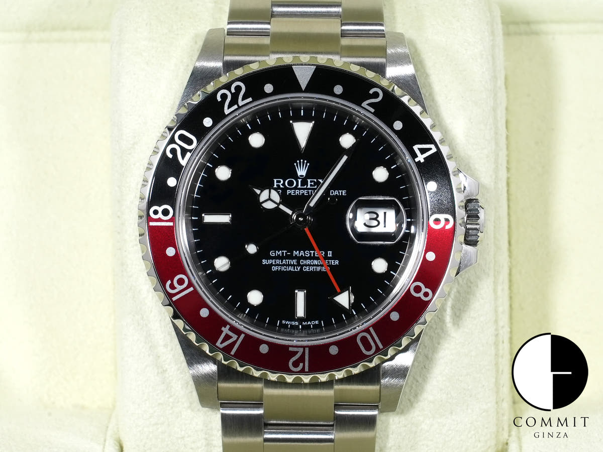 ロレックス GMTマスターII Ref.16710 ステンレススチール ブラック文字盤 オイスターブレスレット 美品 yx5hotua