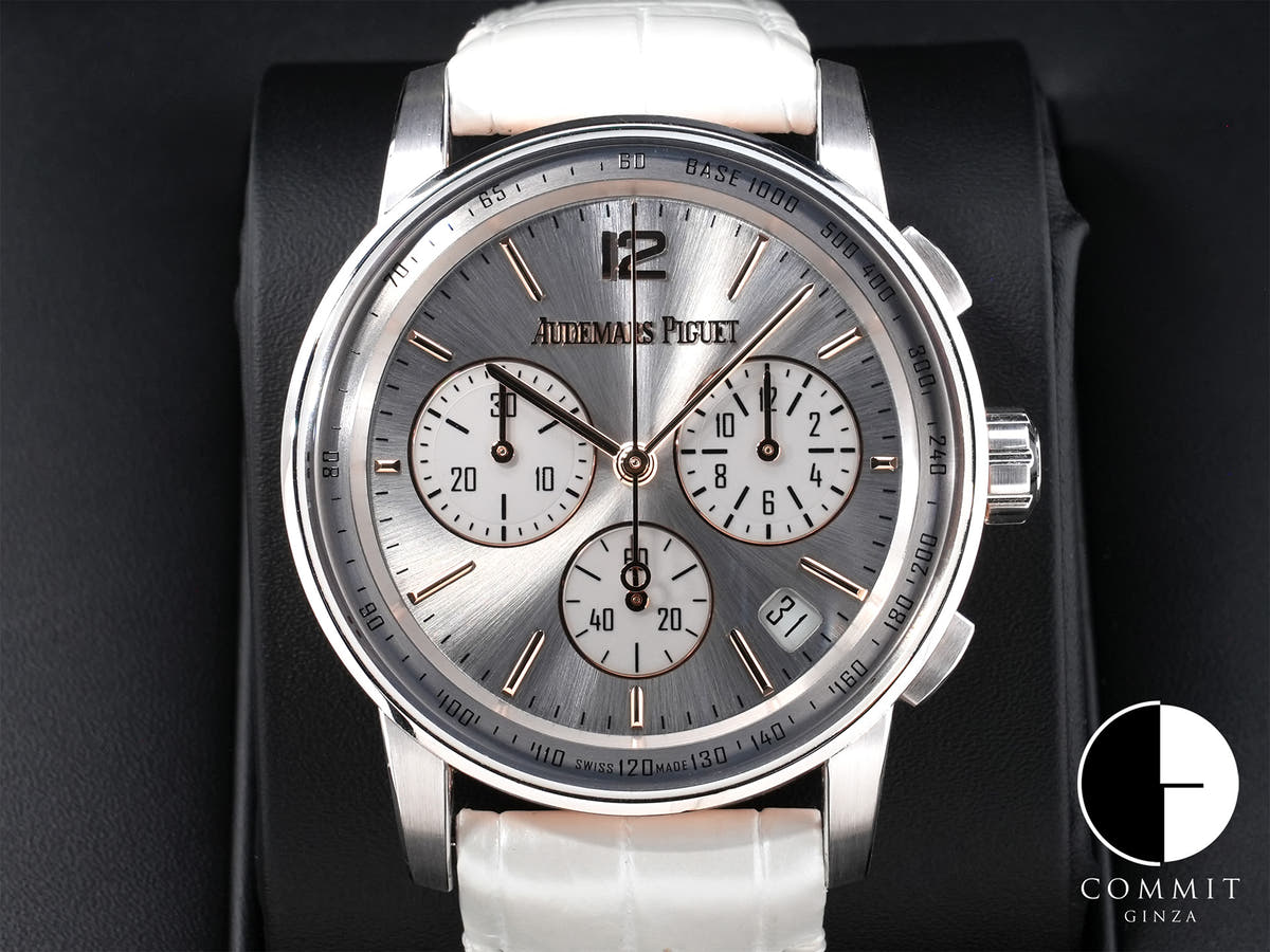 オーデマピゲ CODE 11.59 バイ オーデマ ピゲ クロノグラフ Ref.26393CR.OO.A008KB.01 ホワイトゴールド/ピンクゴールド シルバー文字盤 美中古 kjwe6wgn