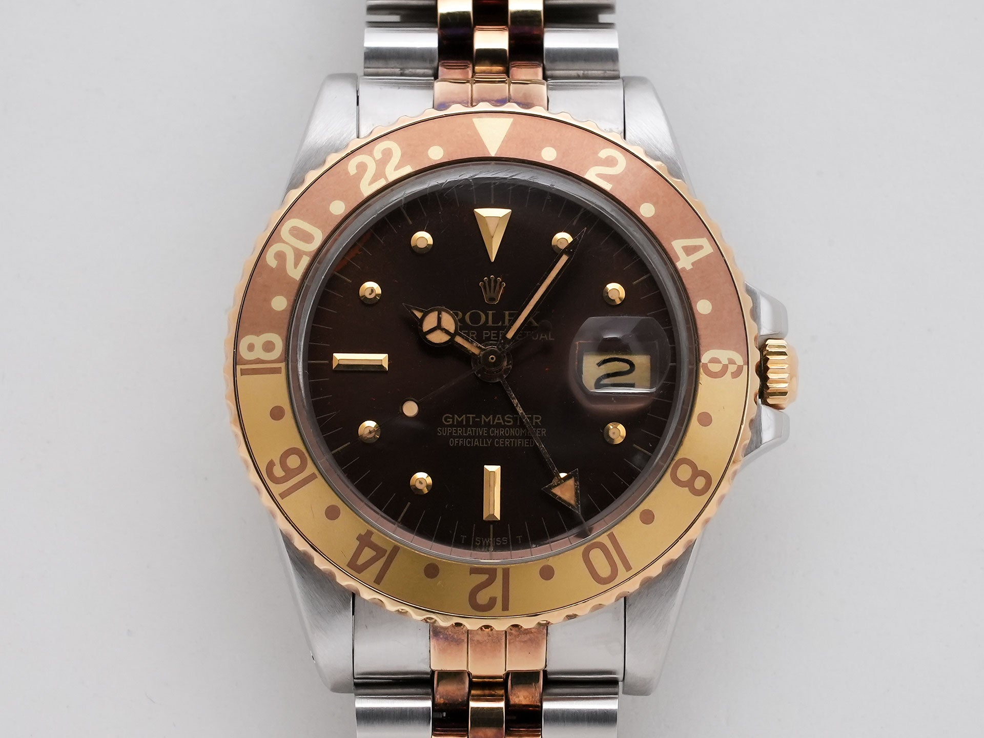 Rolex GMT-Master Ref. 1675/3 Stainless Steel/Yellow Gold Brown Dial Jubilee Bracelet