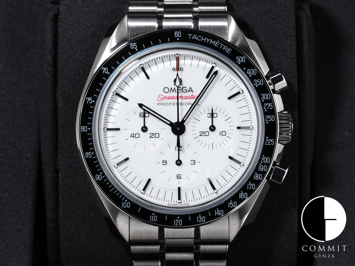 オメガ スピードマスター ムーンウォッチ プロフェッショナル Ref.310.30.42.50.04.001 SS ホワイト文字盤 極美品 3hhb434e