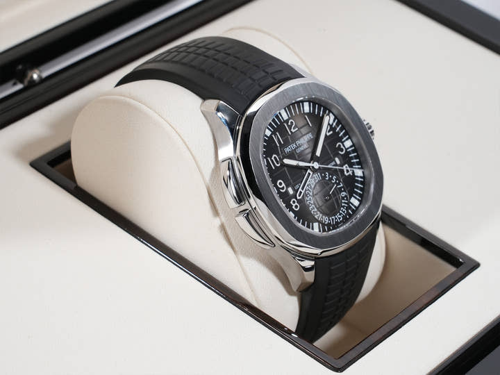 パテックフィリップ アクアノート トラベルタイム Ref.5164A-001 ステンレススチール ブラック文字盤