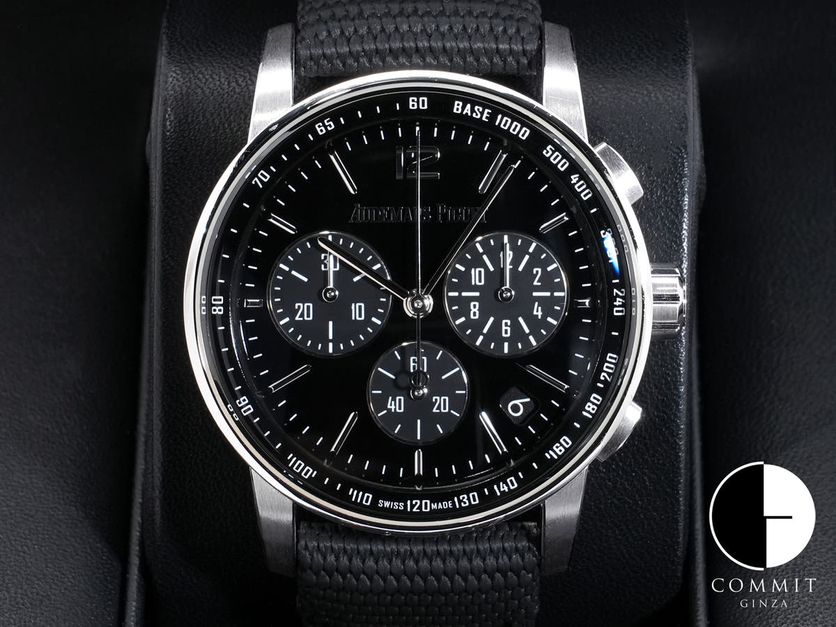 オーデマピゲ CODE 11.59 バイ オーデマ ピゲ クロノグラフ Ref.26393BC.OO.A002CR.01 ホワイトゴールド ブラックラッカー文字盤