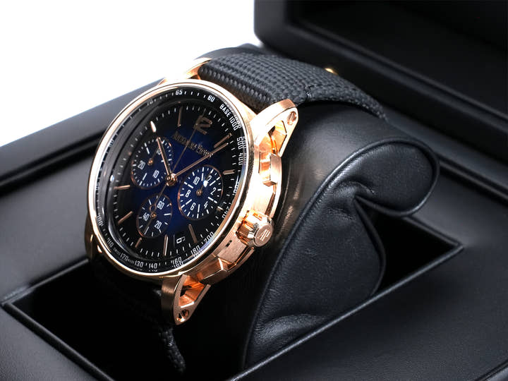 Audemars Piguet CODE 11.59 by Audemars Piguet Chronograph Ref. 26393OR.OO.A002KB.03 Pink Gold Blue Dial