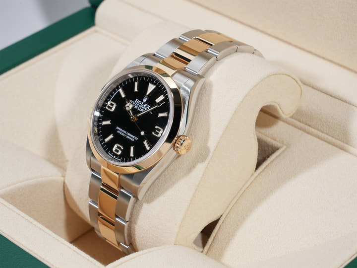 ロレックス エクスプローラー36 Ref.124273 ステンレススチール/イエローゴールド ブラック文字盤