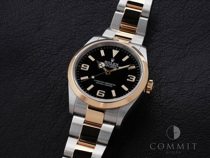 ロレックス エクスプローラー36 Ref.124273 ステンレススチール/イエローゴールド ブラック文字盤