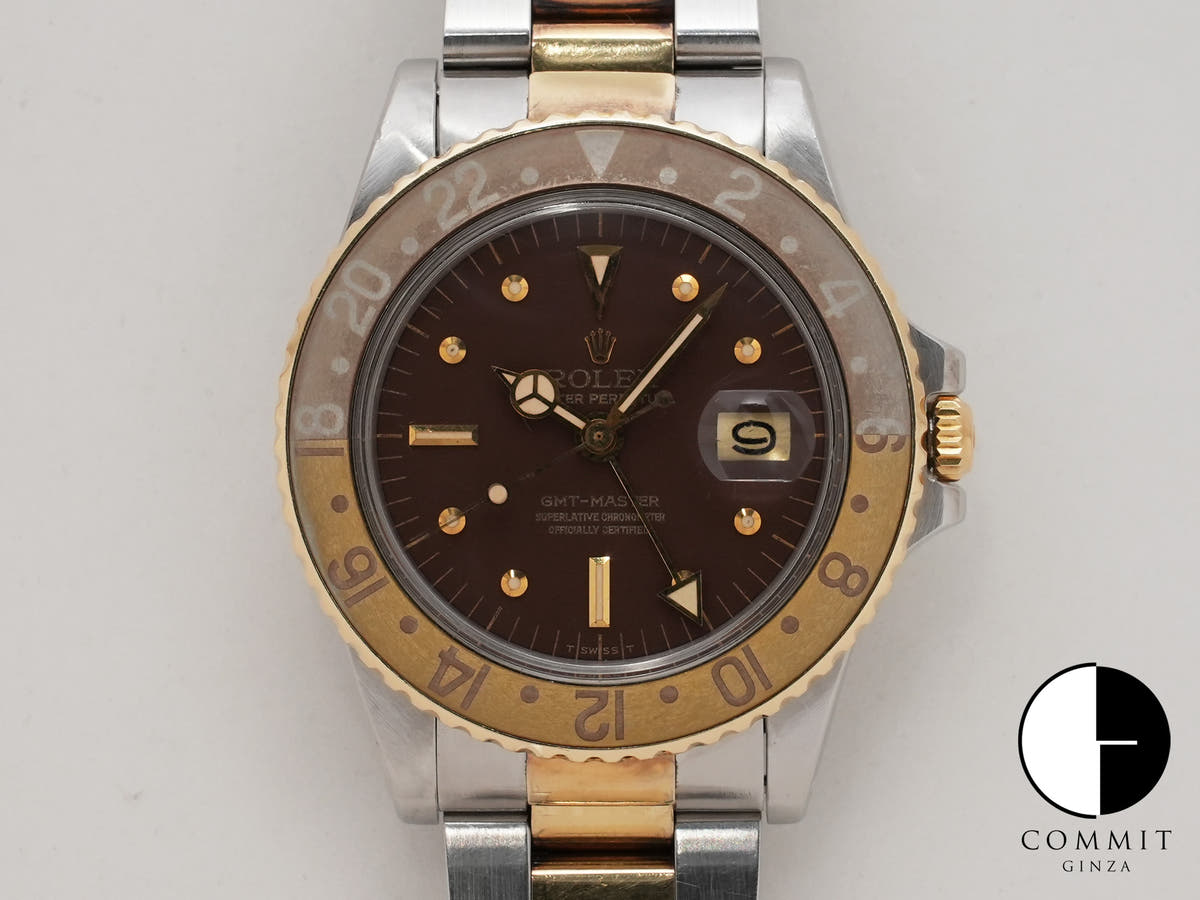 ロレックス GMTマスター Ref.1675/3 ステンレススチール/イエローゴールド ブラウン文字盤 オイスターブレスレット