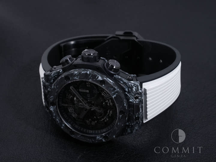 ウブロ ビッグバン ウニコ カーボン ホワイト Ref.421.QW.1110.RX.JPN CARBON WHITE スケルトン文字盤 美品 sfbh3cdg