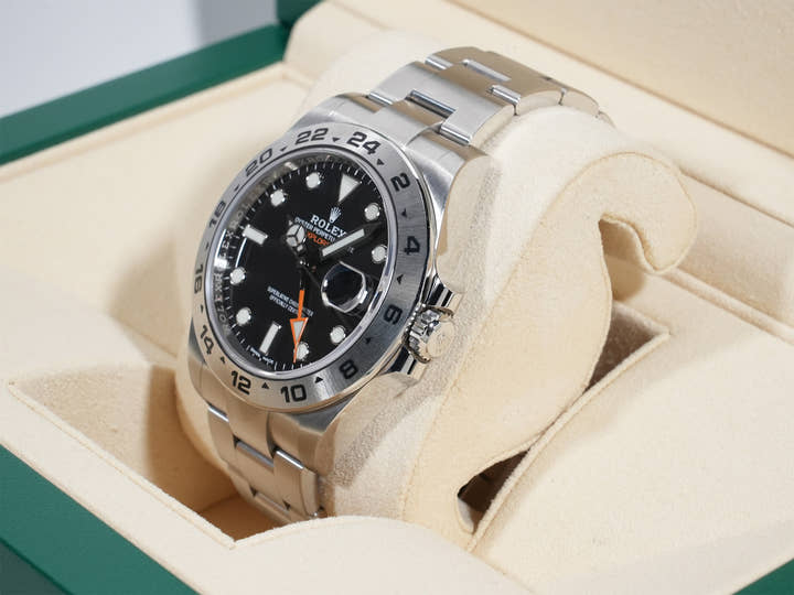 ロレックス エクスプローラーII Ref.216570 ステンレススチール ブラック文字盤 オイスターブレスレット 中古 rehpq9n3