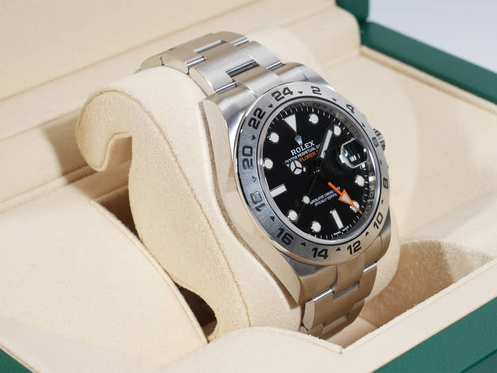 ロレックス エクスプローラーII Ref.216570 ステンレススチール ブラック文字盤 オイスターブレスレット 中古 rehpq9n3