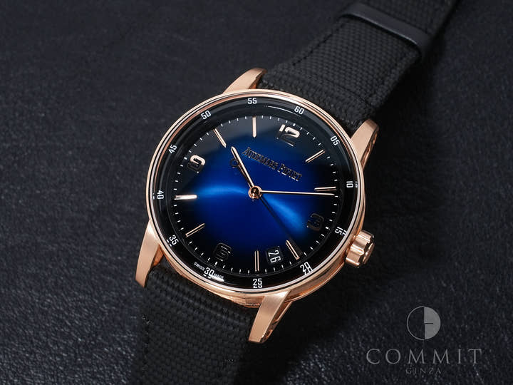 オーデマピゲ CODE 11.59 バイ オーデマ ピゲ Ref.15210OR.OO.A002KB.03 ピンクゴールド スモークブルーラッカー文字盤