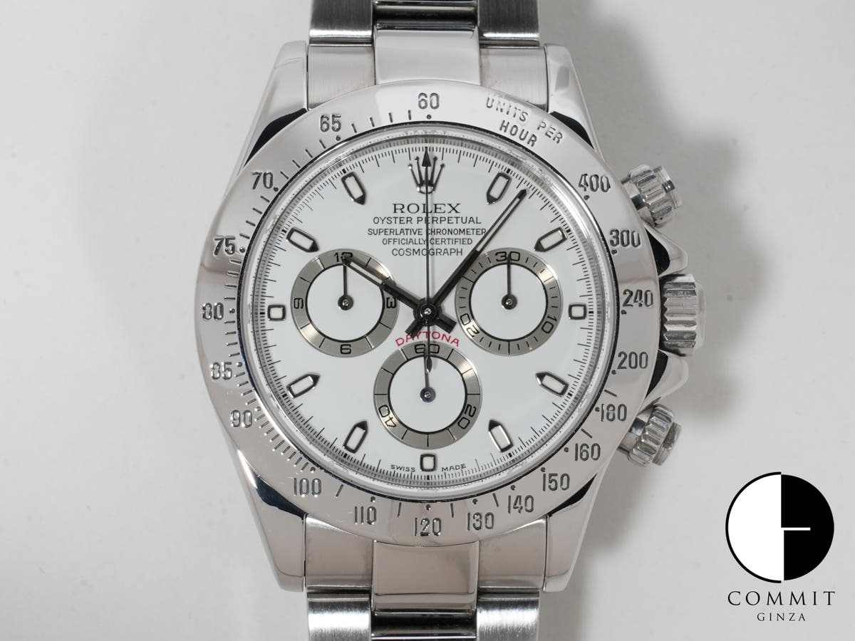 ロレックス デイトナ Ref.116520 ステンレススチール ホワイト文字盤 中古 9q2w63jx