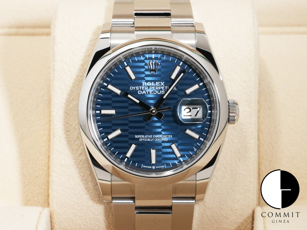 Rolex Datejust 36 Ref. 126200 Stainless Steel Blue Fluted Dial