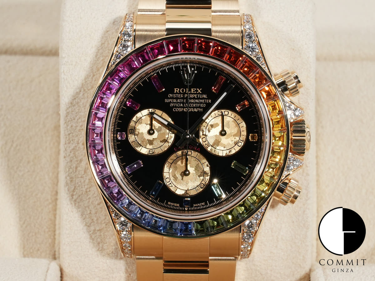 ロレックス デイトナ レインボー Ref.126598RBOW イエローゴールド ブラック文字盤