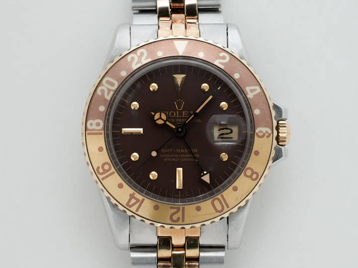 ロレックス GMTマスター Ref.1675/3 ステンレススチール/イエローゴールド ブラウン文字盤 ジュビリーブレスレット