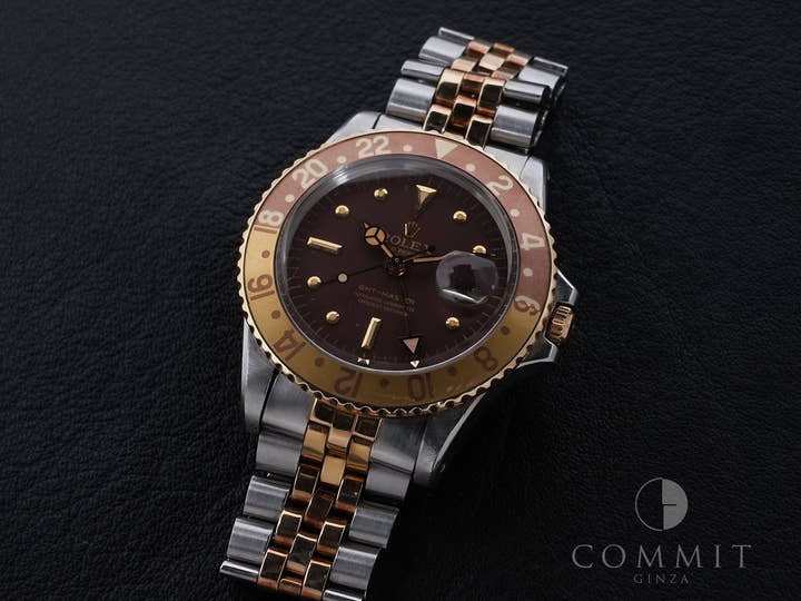 ロレックス GMTマスター Ref.1675/3 ステンレススチール/イエローゴールド ブラウン文字盤 ジュビリーブレスレット