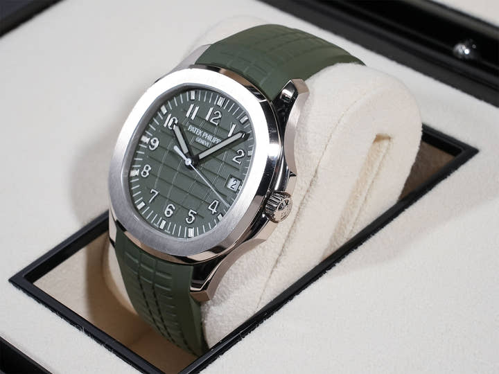 パテックフィリップ アクアノート Ref.5168G-010 ホワイトゴールド カーキグリーン文字盤 中古 cvy53ggq