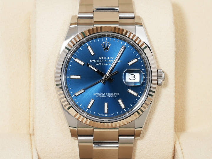 Rolex Datejust 36 Ref. 126234 Stainless Steel/White Gold Bright Blue Dial Oyster Bracelet
