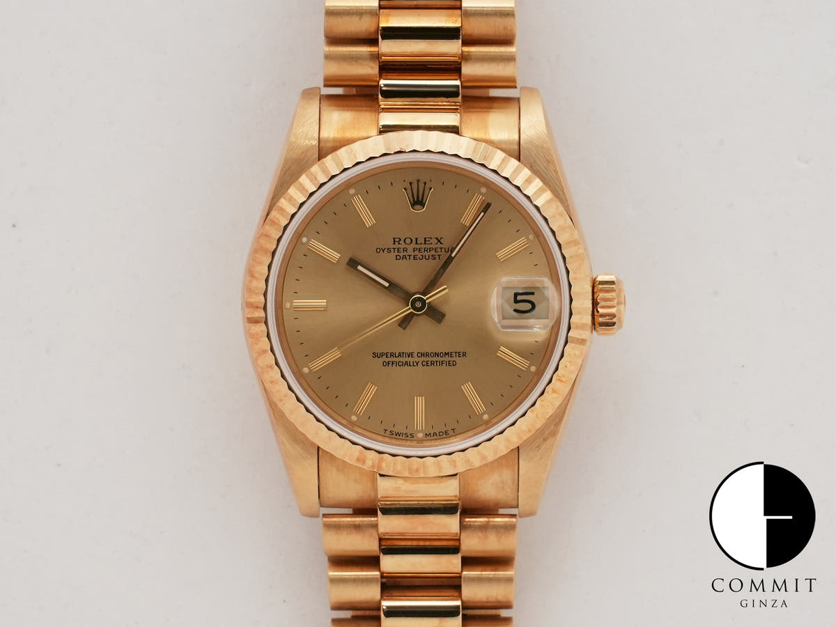 ロレックス デイトジャスト Ref.68278 イエローゴールド シャンパン文字盤 プレジデントブレスレット