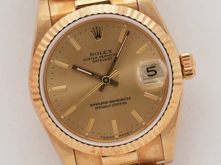ロレックス デイトジャスト Ref.68278 イエローゴールド シャンパン文字盤 プレジデントブレスレット
