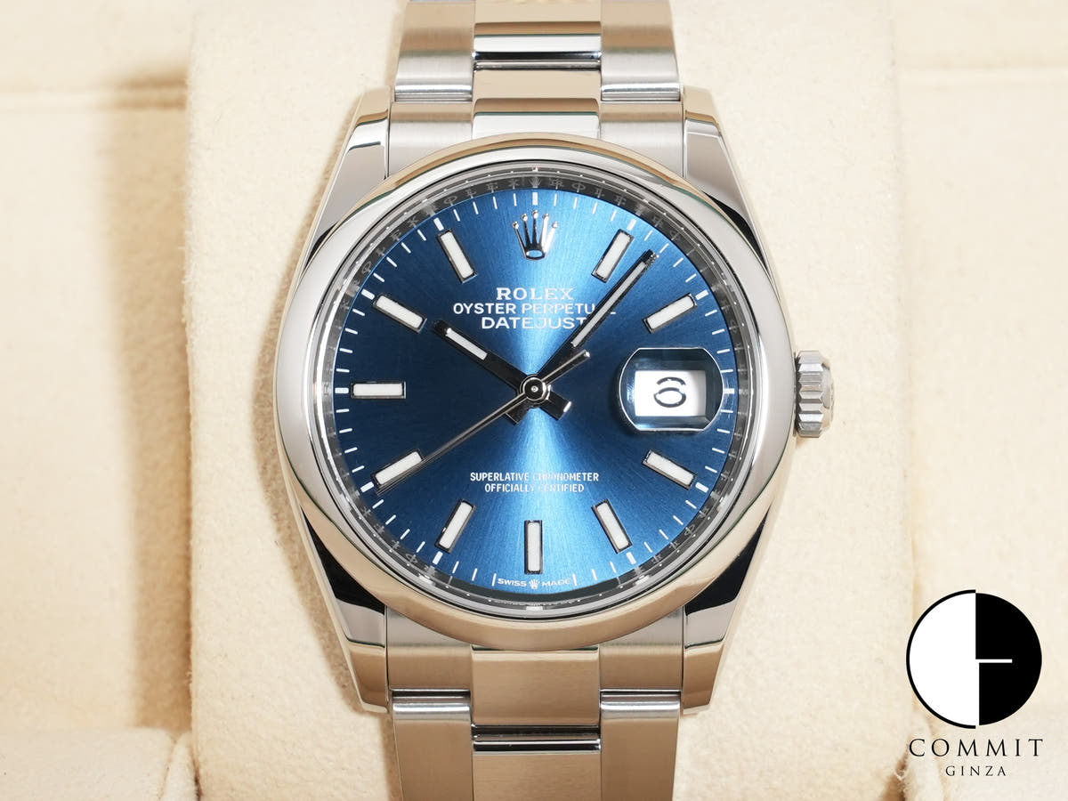 Rolex Datejust 36 Ref. 126200 Stainless Steel Bright Blue Dial