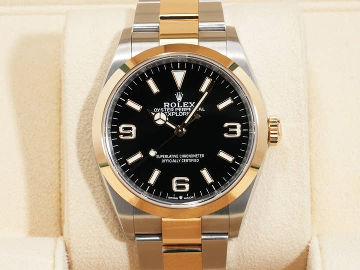 ロレックス エクスプローラー36 Ref.124273 ステンレススチール/イエローゴールド ブラック文字盤