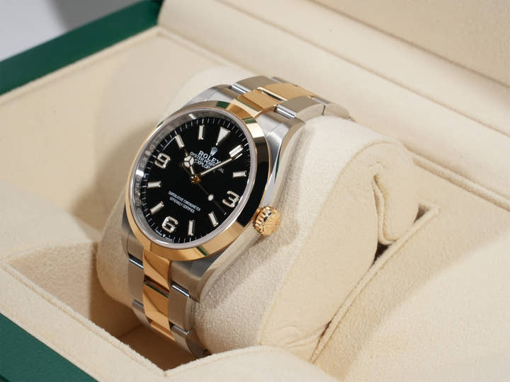 ロレックス エクスプローラー36 Ref.124273 ステンレススチール/イエローゴールド ブラック文字盤