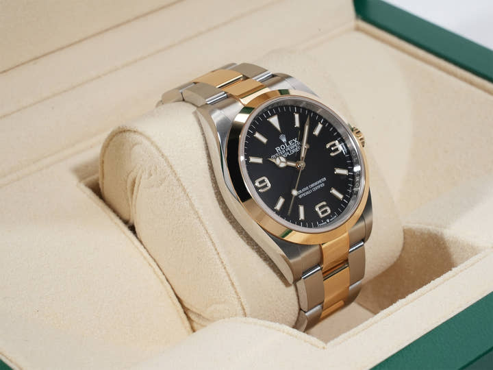 ロレックス エクスプローラー36 Ref.124273 ステンレススチール/イエローゴールド ブラック文字盤