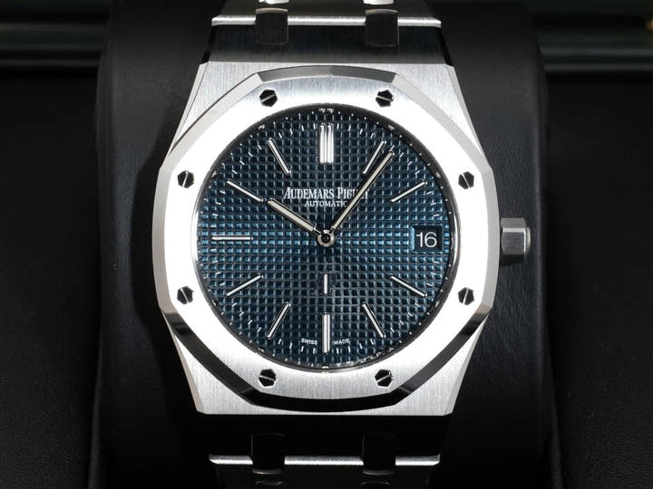 オーデマピゲ ロイヤルオーク ジャンボ エクストラ シン 50周年記念 Ref.16202ST.OO.1240ST.01 ステンレススチール ナイトブルー文字盤