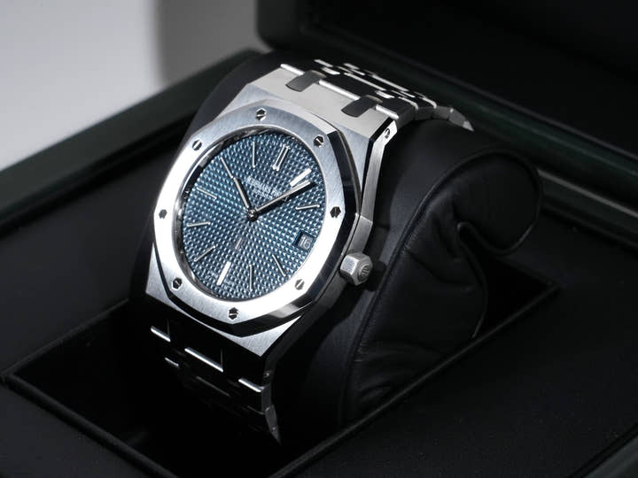 オーデマピゲ ロイヤルオーク ジャンボ エクストラ シン 50周年記念 Ref.16202ST.OO.1240ST.01 ステンレススチール ナイトブルー文字盤