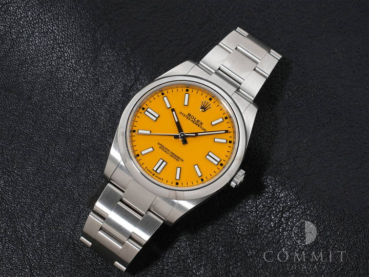 Rolex Oyster Perpetual 41 Ref. 124300 Stainless Steel Yellow Dial Pre-owned (owoizujr)